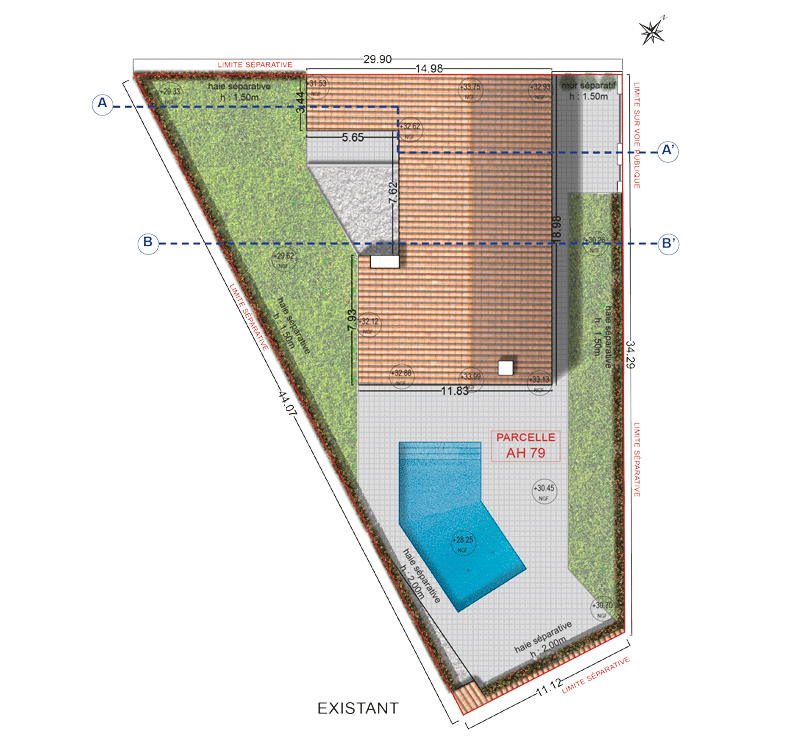Projet-extension-renovation-plan-masse-AVANT