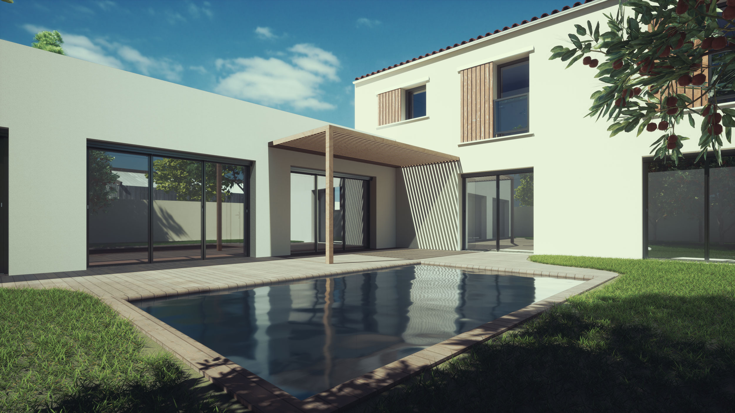 Construction d'une maison d'architecte à La Rochelle en Charente Maritime avec une piscine